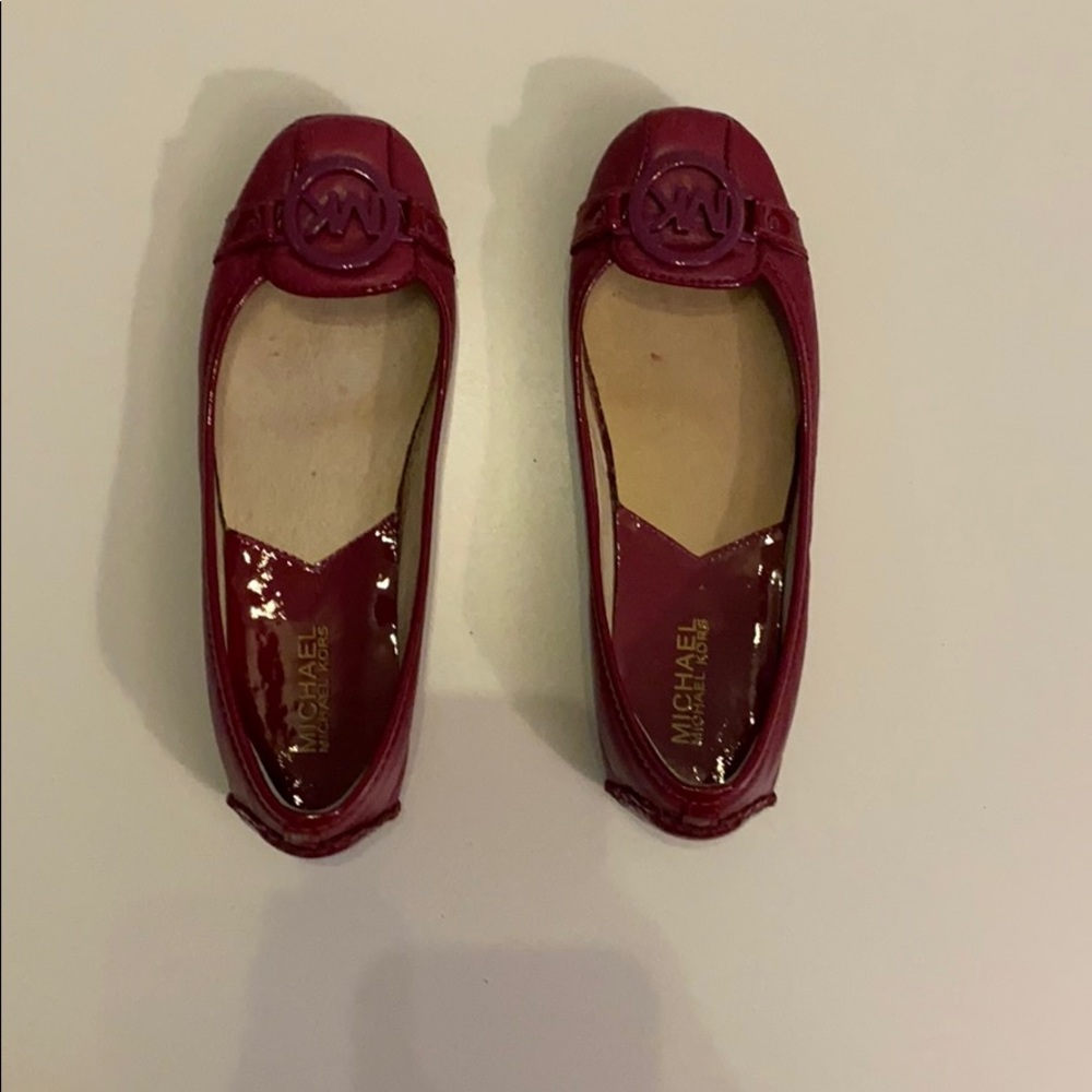 Michael Kors Magenta Flats Worn
